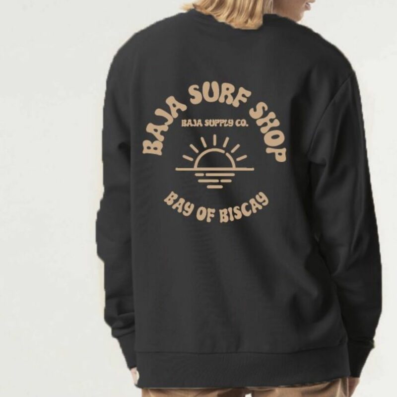 Sudadera negra baja surf shop